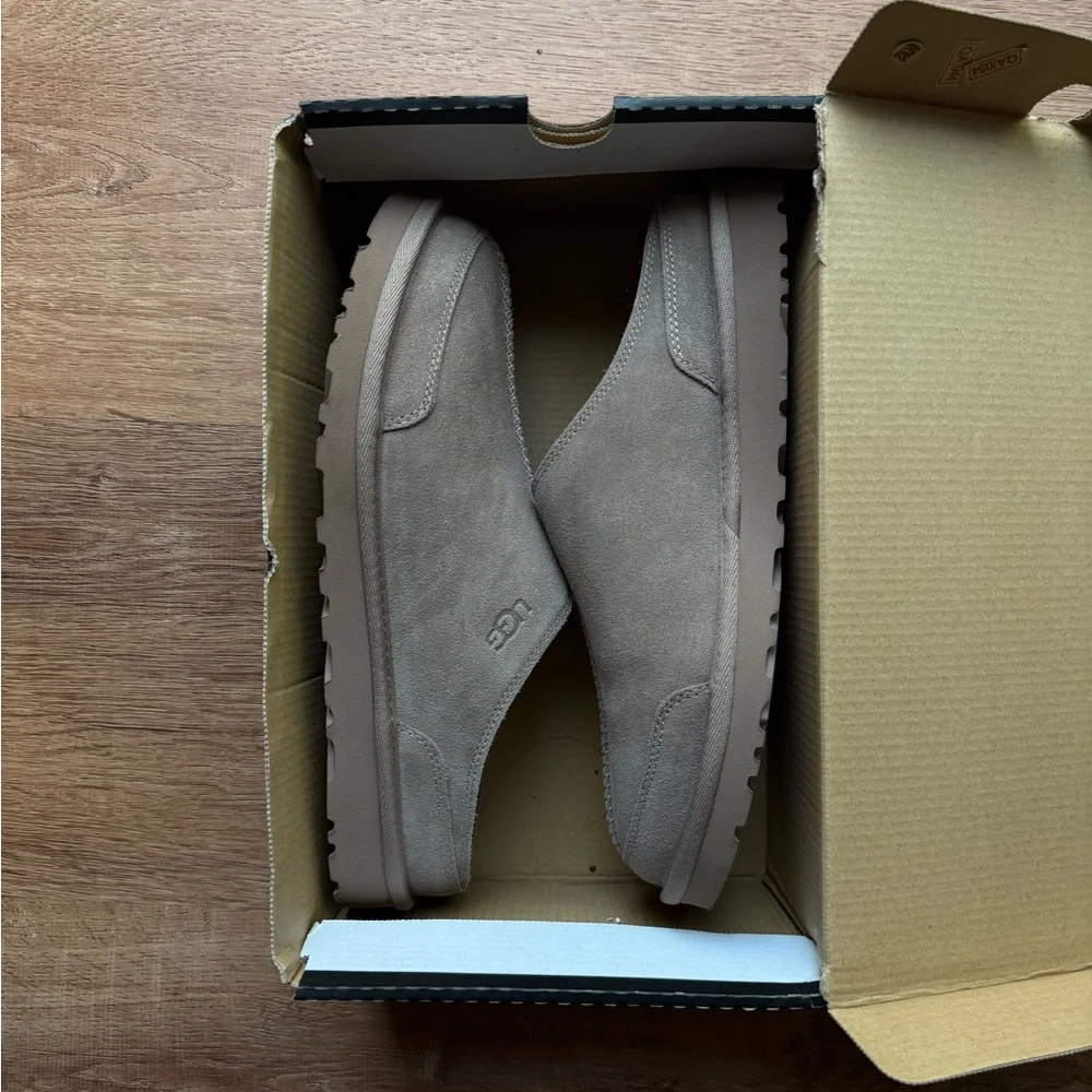 UGG Men’s Slip-On Suede Loafers in Taupe